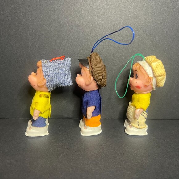 Vintage 1960s Lot of 3 AD Sutton & Sons Les Petites Mascottes Mini Elf Ornaments - Picture 5 of 8
